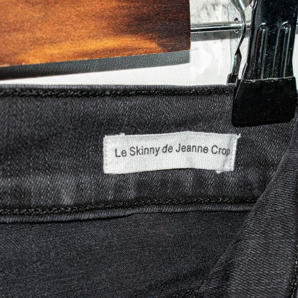 FRAME Denim Women's 24 Le Skinny De Jeanne Jeans Crop Triangle Raw hem Tull Gray - Picture 8 of 13